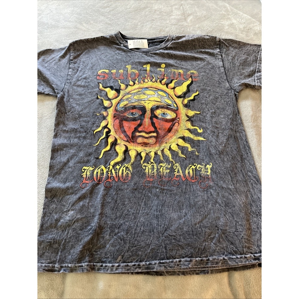 Sublime Shirt Mens Medium Gray Retro Graphic Tee 40oz of Freedom Sun